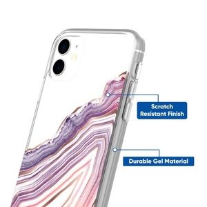 Fashion Phone Case for iPhone 11, XR - Clear Blush Agate